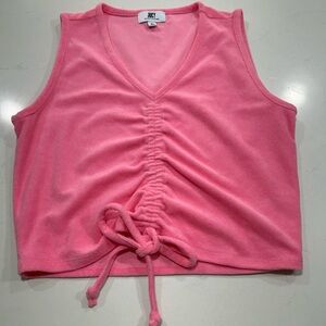 JUICY by JUICY COUTURE Y2K Womens Medium Terry Pink Sleeveless Tank Top Crop